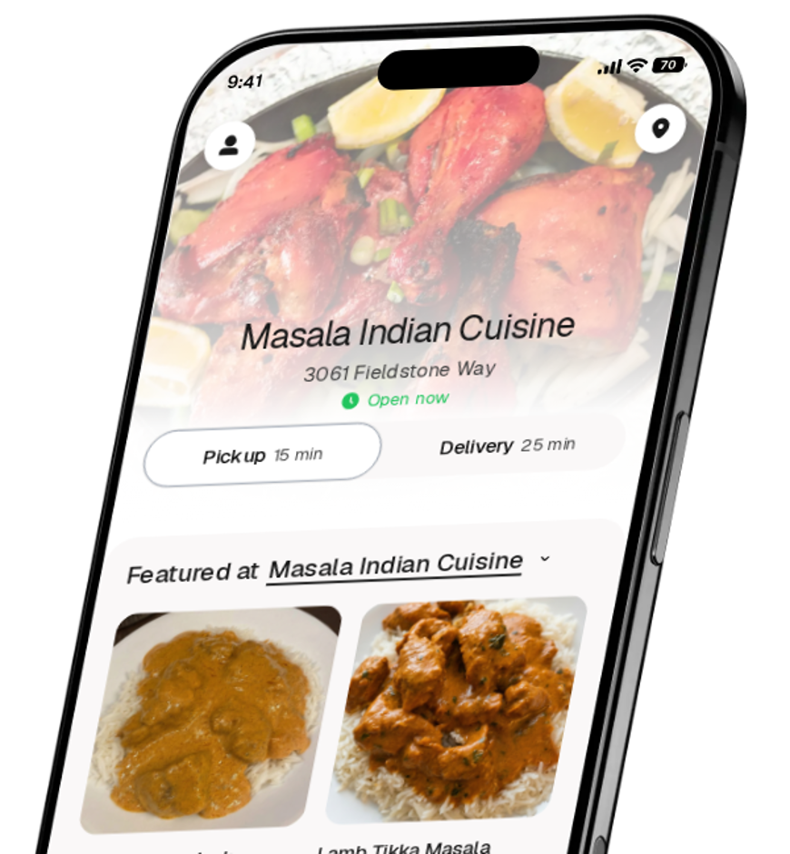 Masala Indian Cuisine app preview